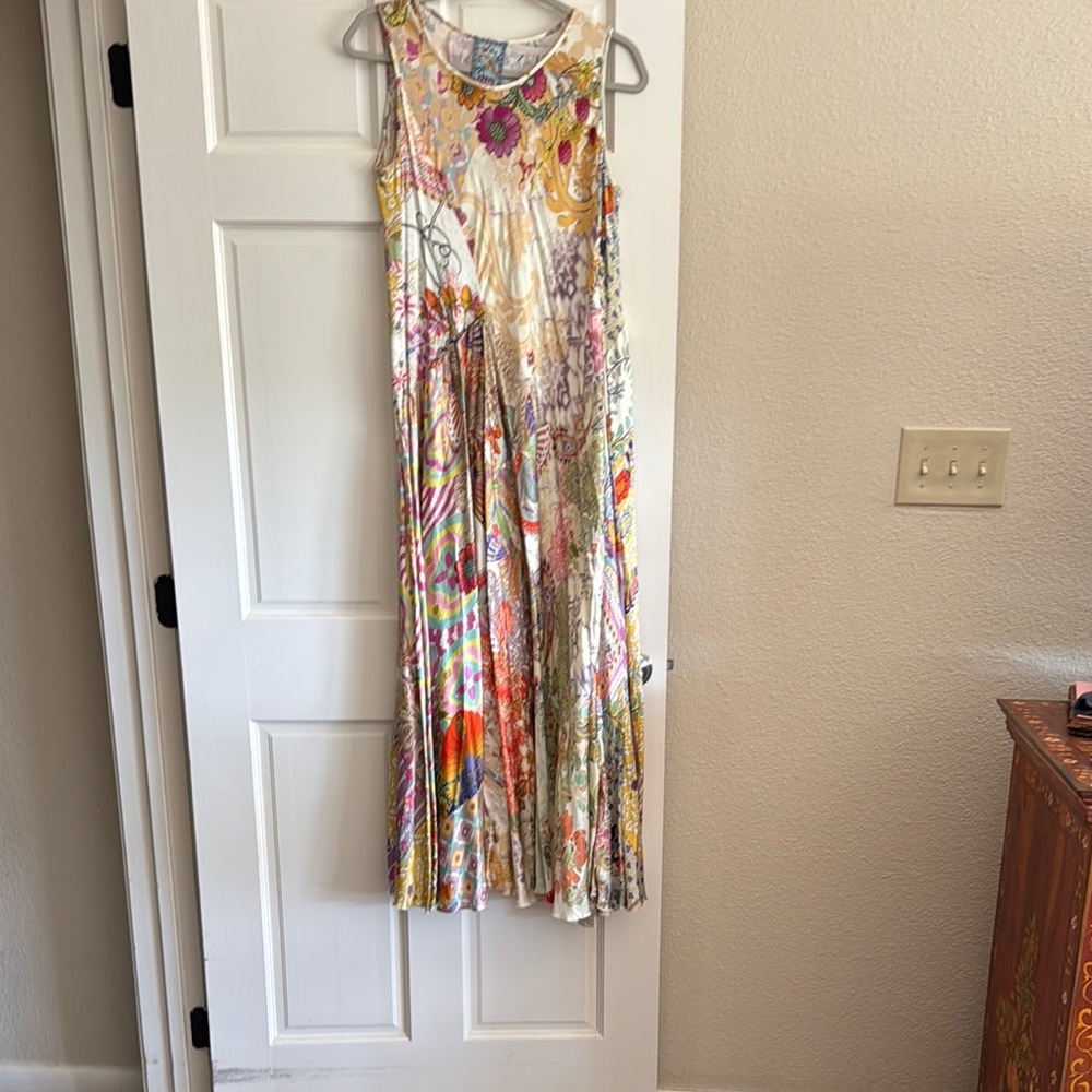 Johnny Was Cream Halter Maxi Sundress